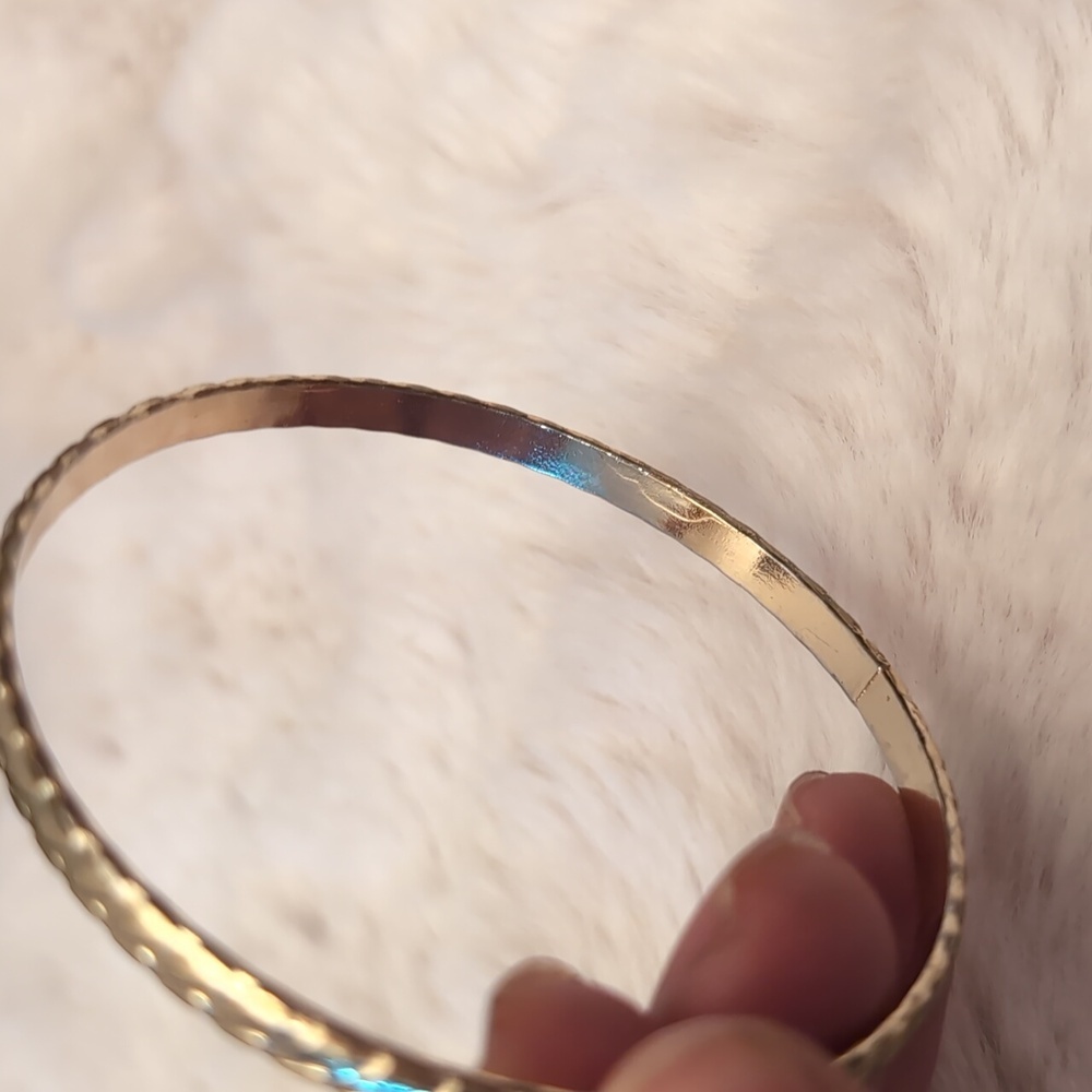 Two Silver Toned Textured Pattern Bangles - Picture 9 of 10